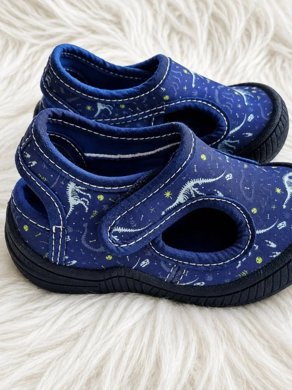 Oomphies Blue Boy's Splash Dino's Shoes SZ 5